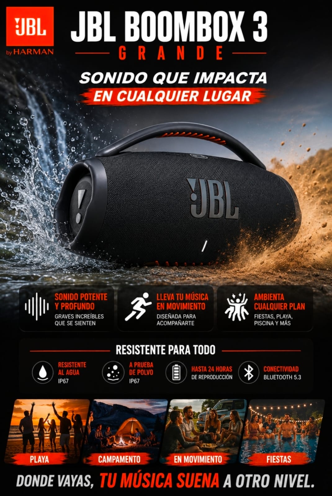 PROMO DE ÚLTIMOS DÍAS  - JBL BOMBOX 3 GRANDE- HASTA AGOTAR EXISTENCIA