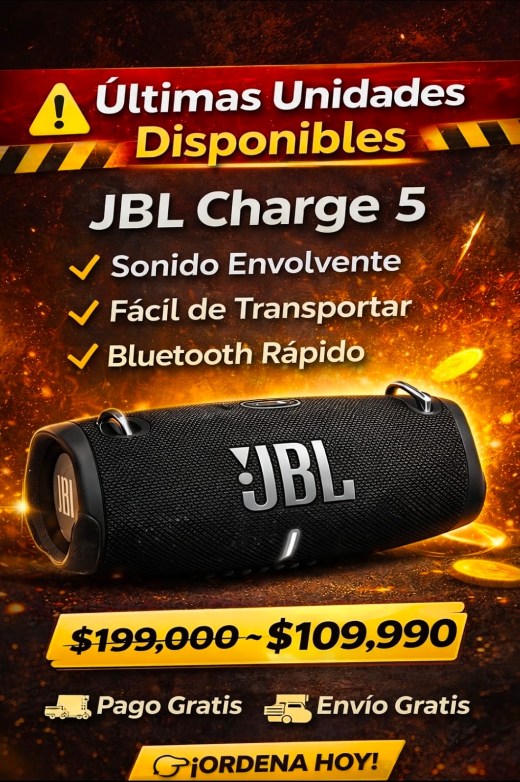 PARLANTE JBL CHARGUE 5 CON ETIQUETA