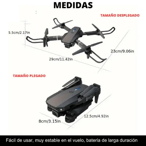 [OFERTA] - Dron E88 Max Plegable2 Baterias 4K + CONTROL CELULAR -ÚLTIMAS UNIDADES 50% OFF