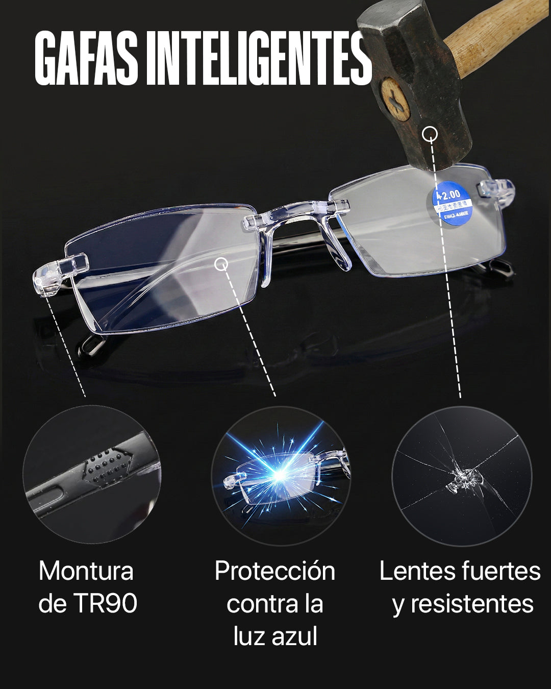 COMPRA 1 Y LLÉVATE 2 GAFAS INTELIGENTES (TR90 FOTOCROMATICA)