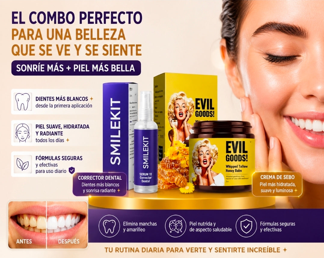COMBO PREMIUM PERFECTO: Evil Goods + Smile Kit Blanqueador OFERTA POR TIEMPO LIMITADO!