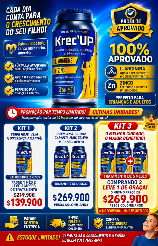 Krec Up™: Compra 1 Mes y Recibe 2 Meses (ULTIMAS UNIDADEAS) 🎁ATENCIÓN: OFERTAS RELÁMPAGO – HAZ CLIC AQUÍ ABAJO