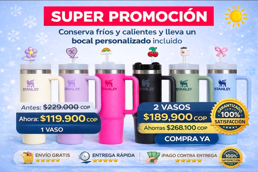 🔥 LIQUIDACIÓN DE STOCK: TERMOS STANLEY FRÍO Y CALO 30OZ (887ml)  +PROTECTORES BUCALES PERSONALIZADOS